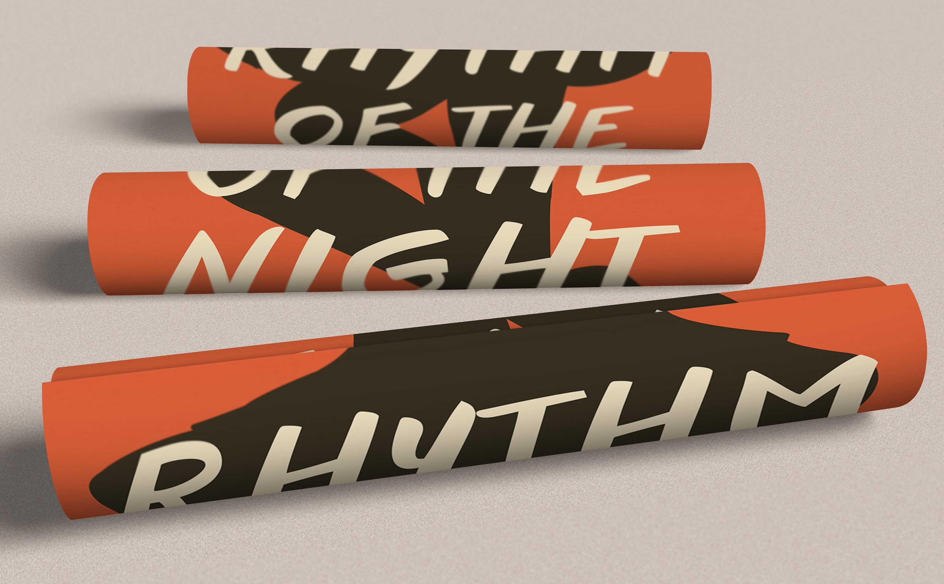 Event poster rolled up