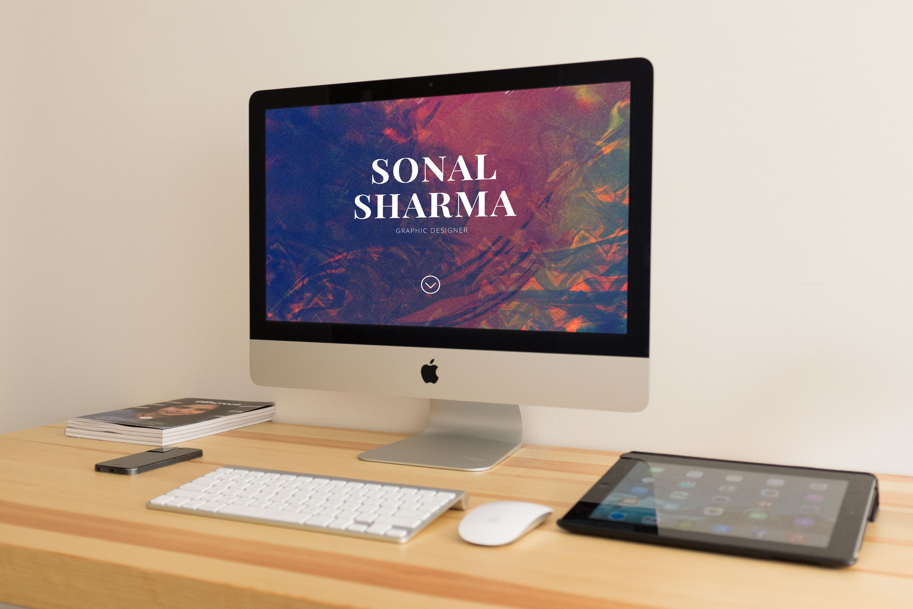 Sonal Sharma main page website mockup